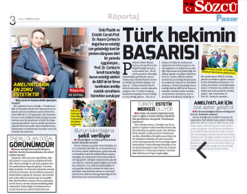 Türk Hekimin Başarısı / Sözcü 3 Nisan Pazar